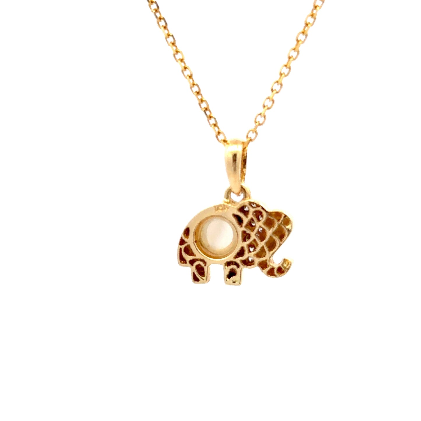 18kt yellow solid gold elephant charm with diamonds charm