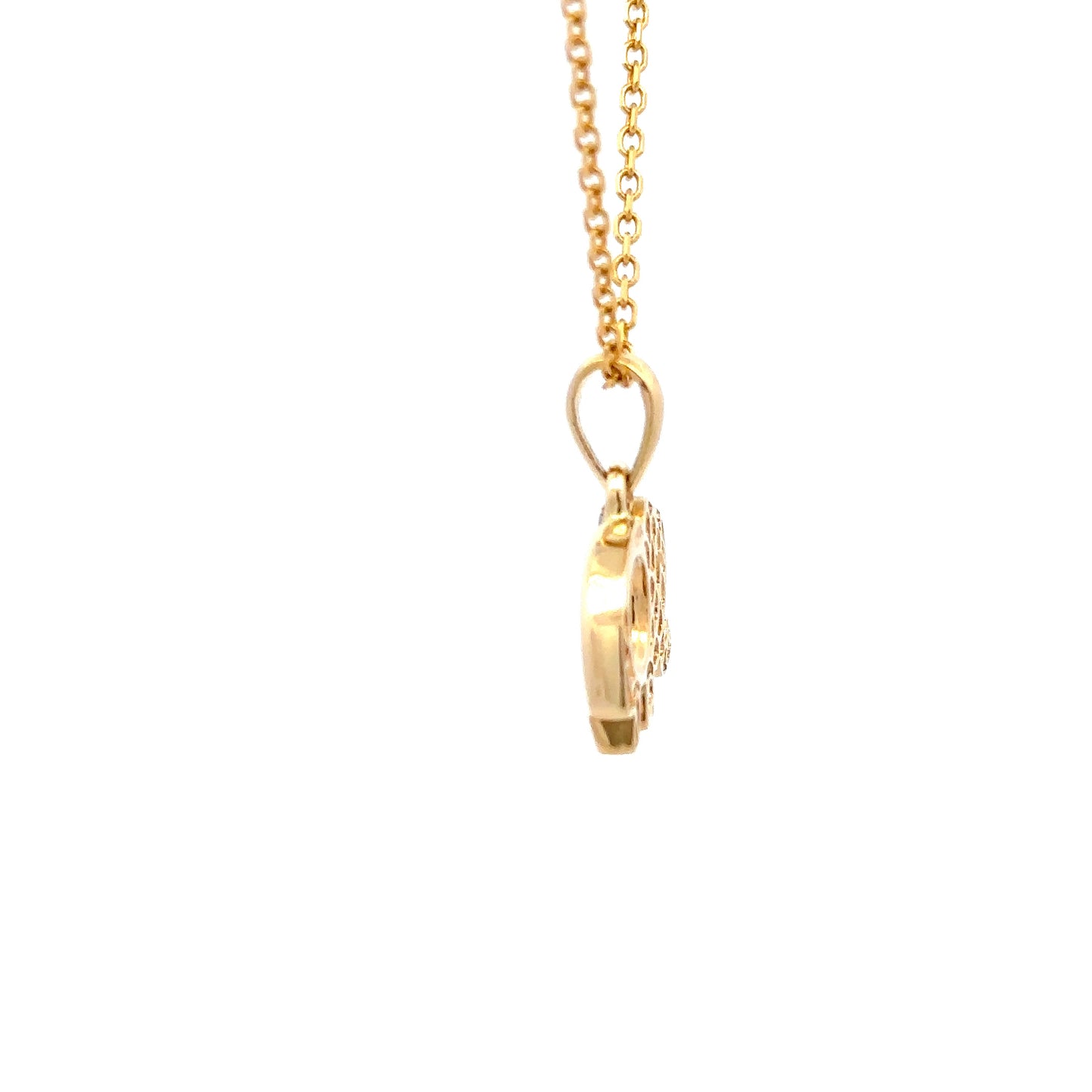18kt yellow solid gold elephant charm with diamonds charm