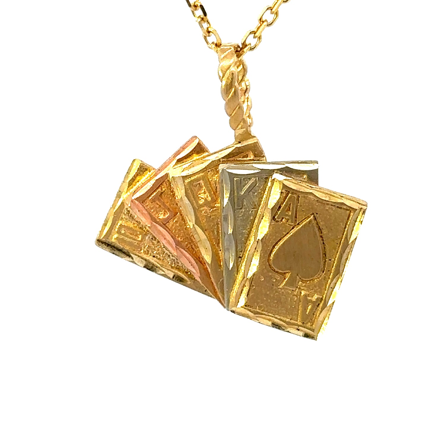 14kt tricolor vintage playing cards solid gold charm