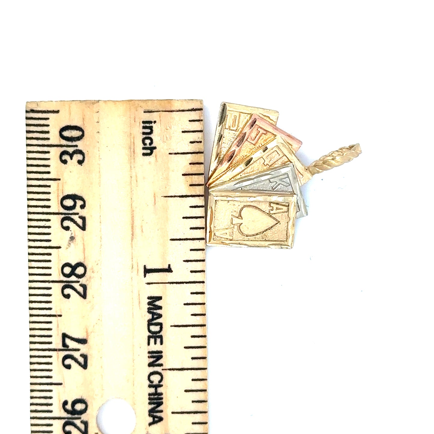 14kt tricolor vintage playing cards solid gold charm