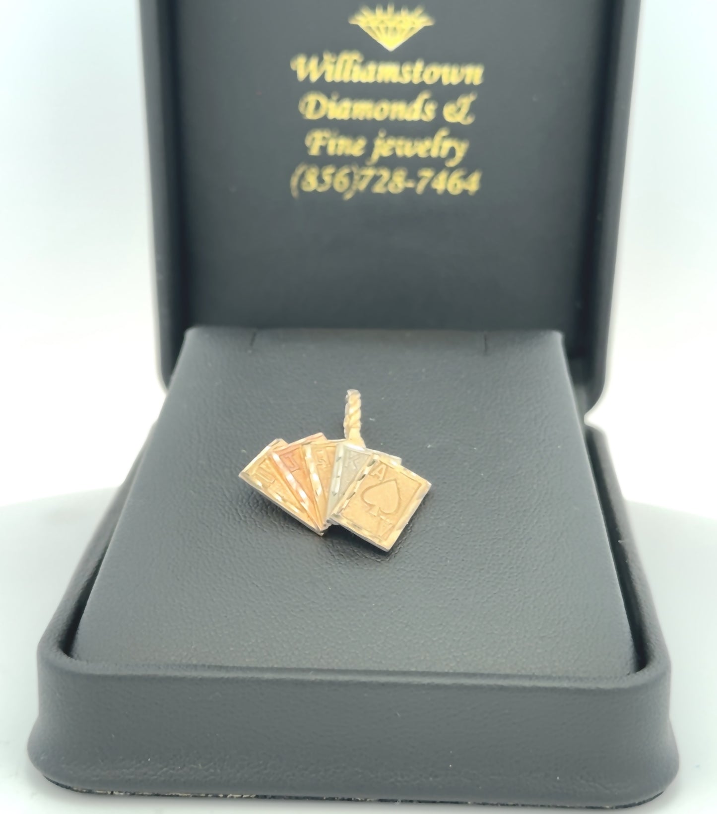 14kt tricolor vintage playing cards solid gold charm