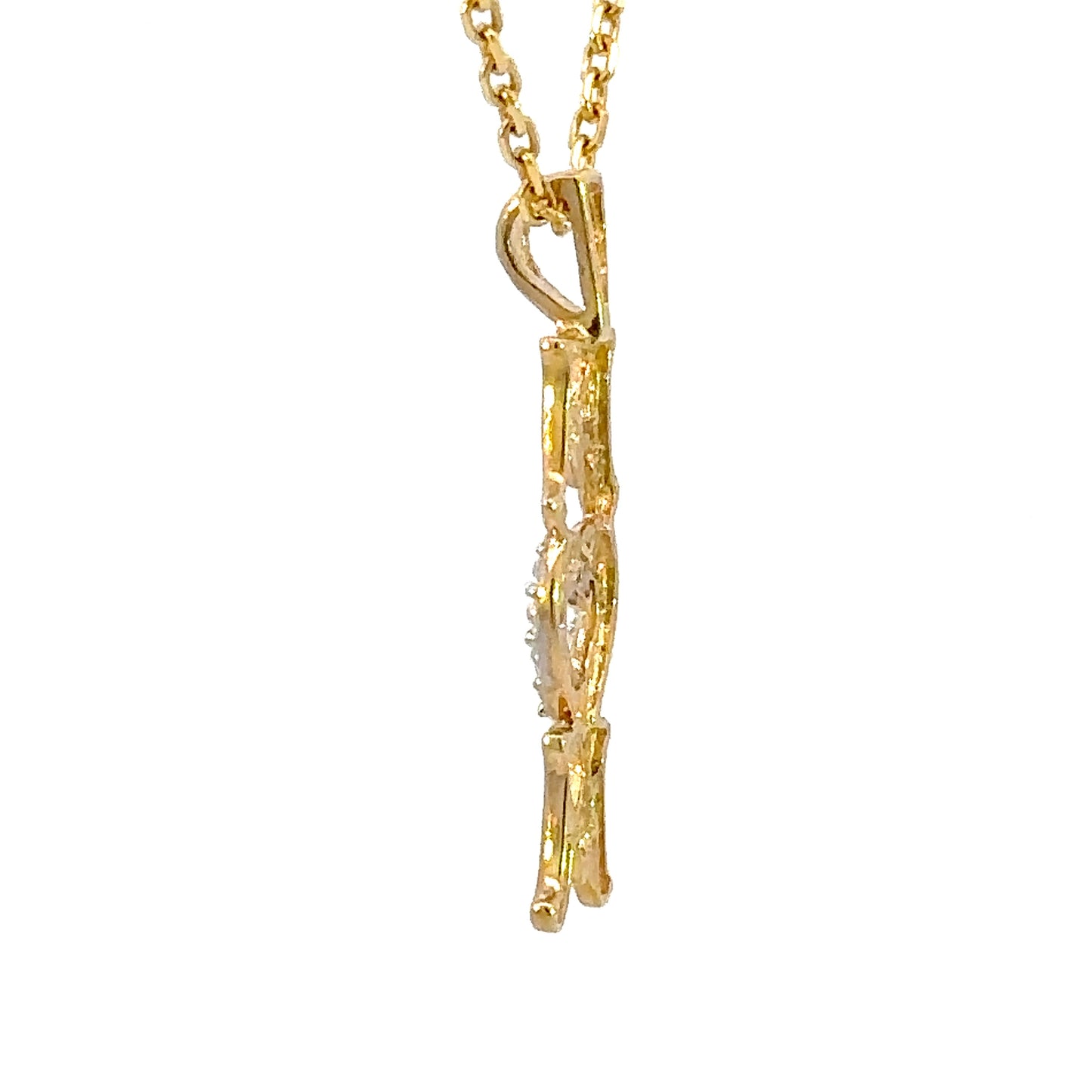 14kt yellow solid gold vintage mom pendant