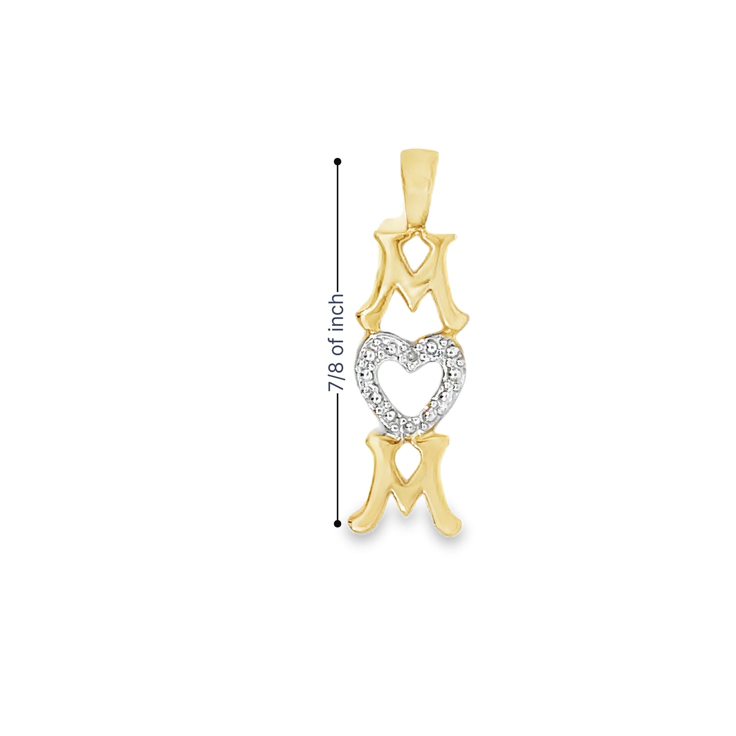 14kt yellow solid gold vintage mom pendant
