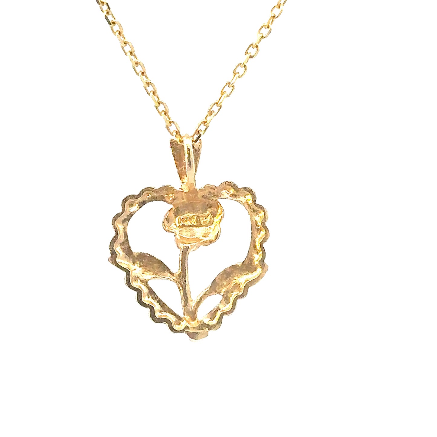 14kt yellow gold heart with rose vintage gold