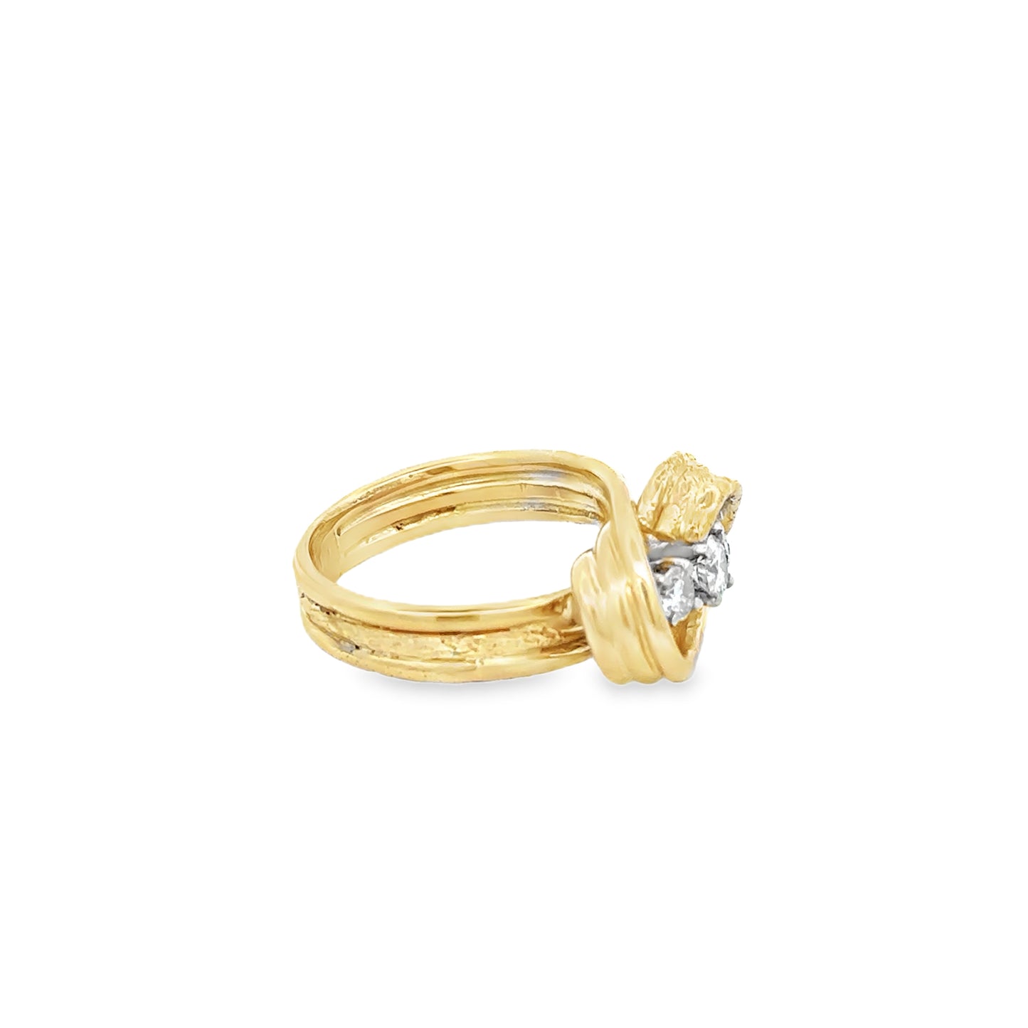 14kt yellow gold natural diamond vintage ring