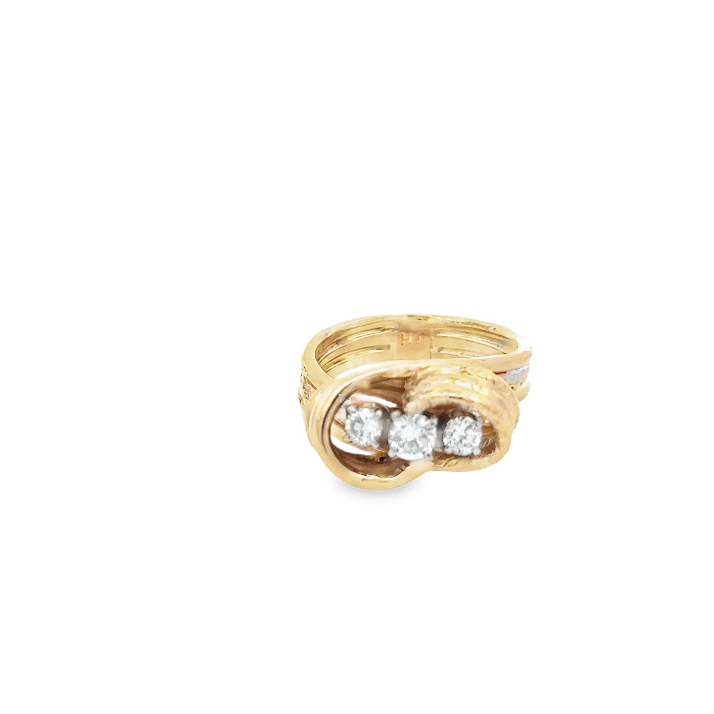 14kt yellow gold natural diamond vintage ring