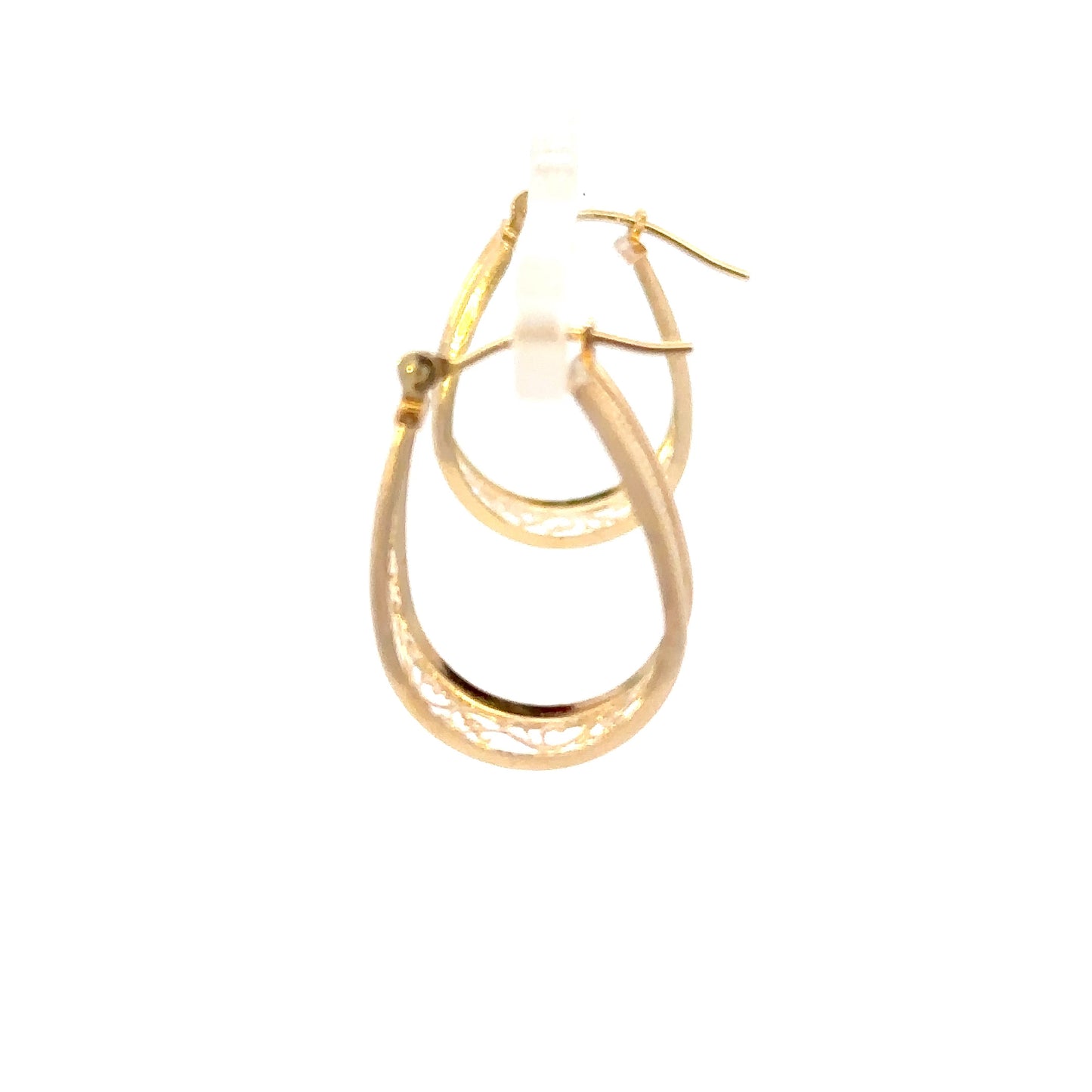 14kt yellow solid gold filigree hoop earrings