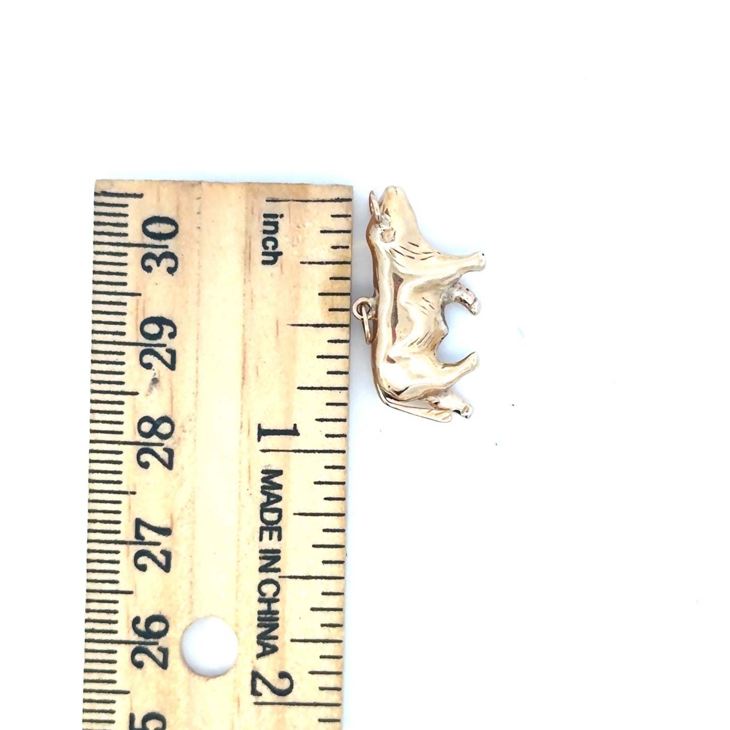 14kt yellow solid gold bull charm vintage