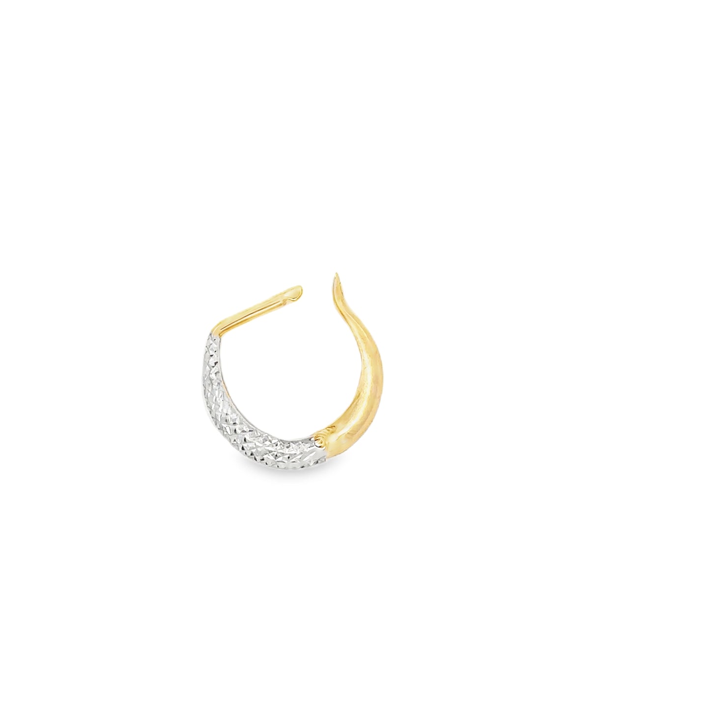 14kt solid yellow gold two tone earrings
