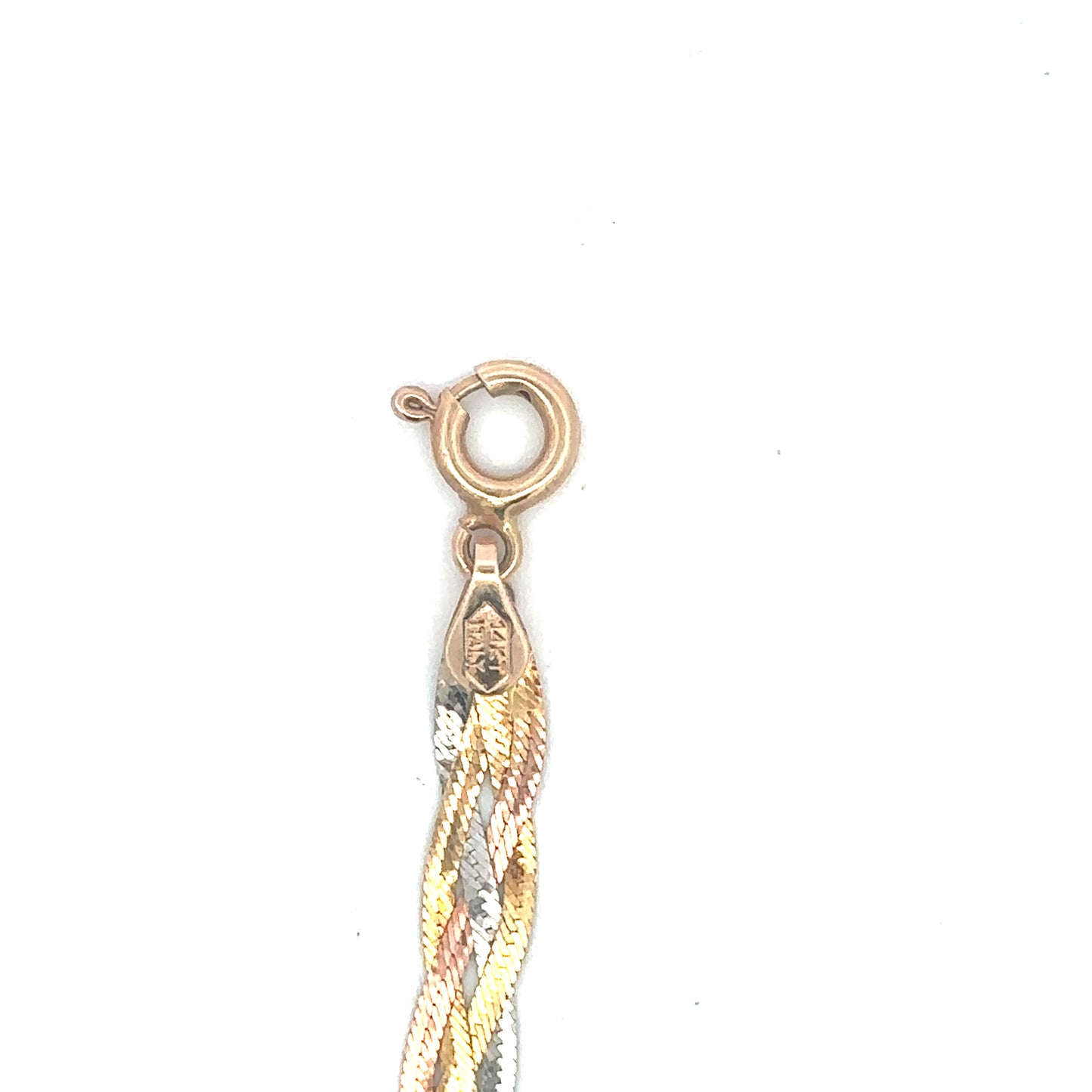 14ky solid gold braided bracelet Tri Color gold