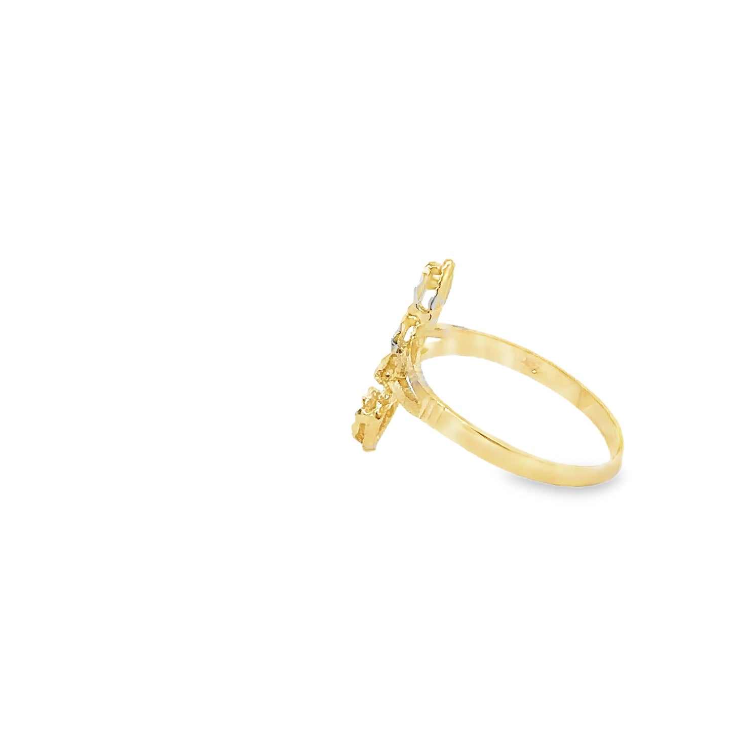 14kt solid gold double heart ring