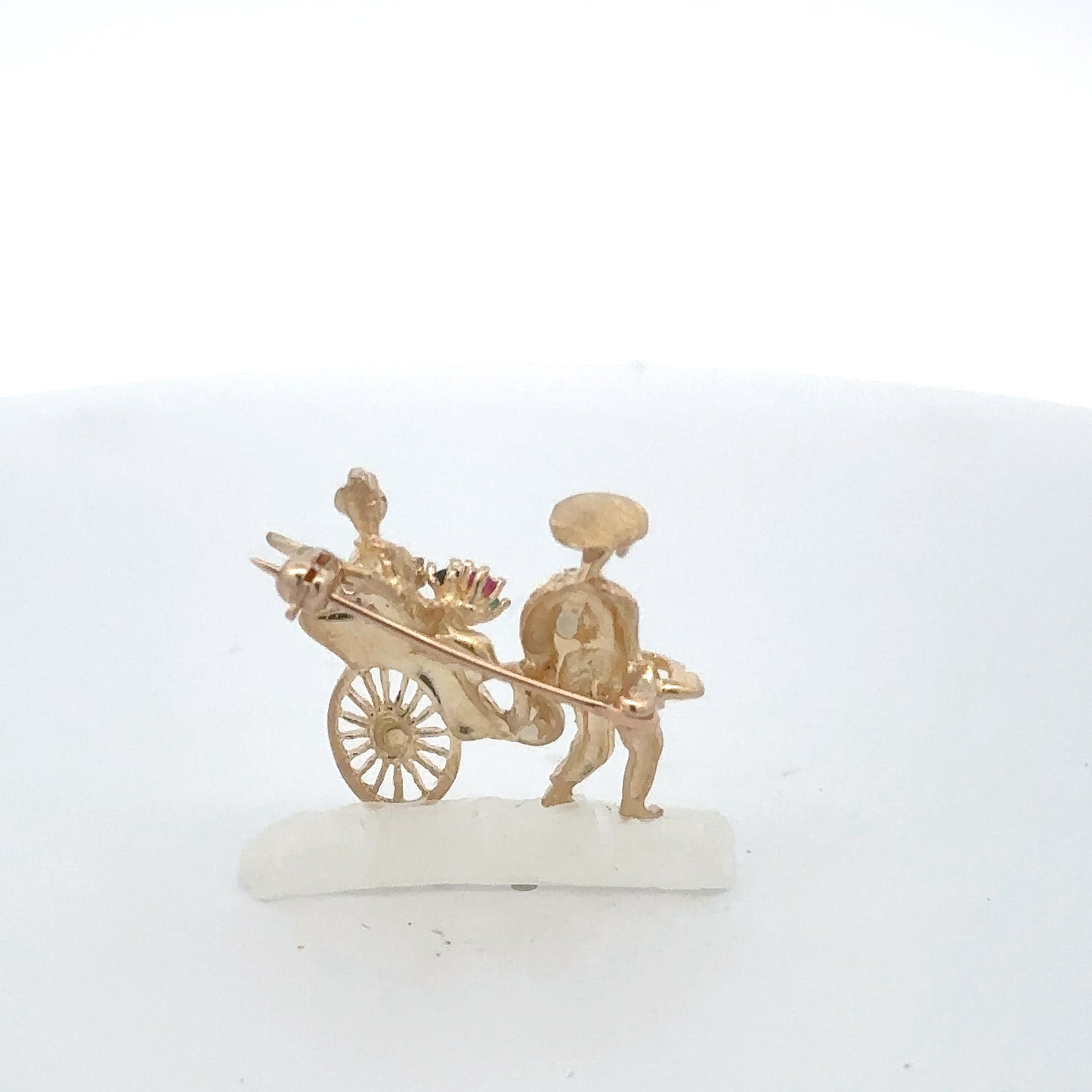 14kt Yellow Gold Rickshaw Pin with Genuine Ruby, Sapphire, and Emerald