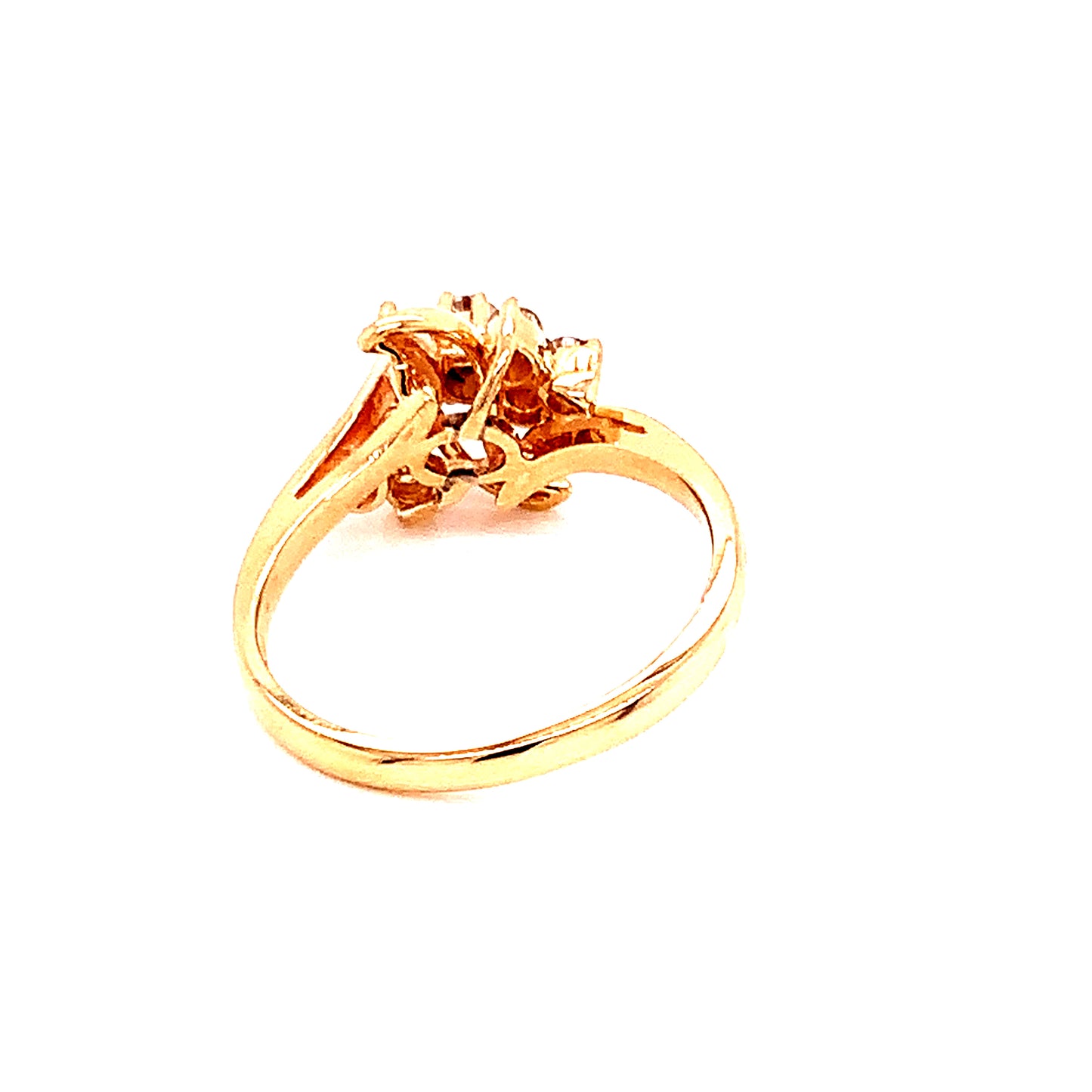 14KT Yellow Gold vintage waterfall Ring with diamonds