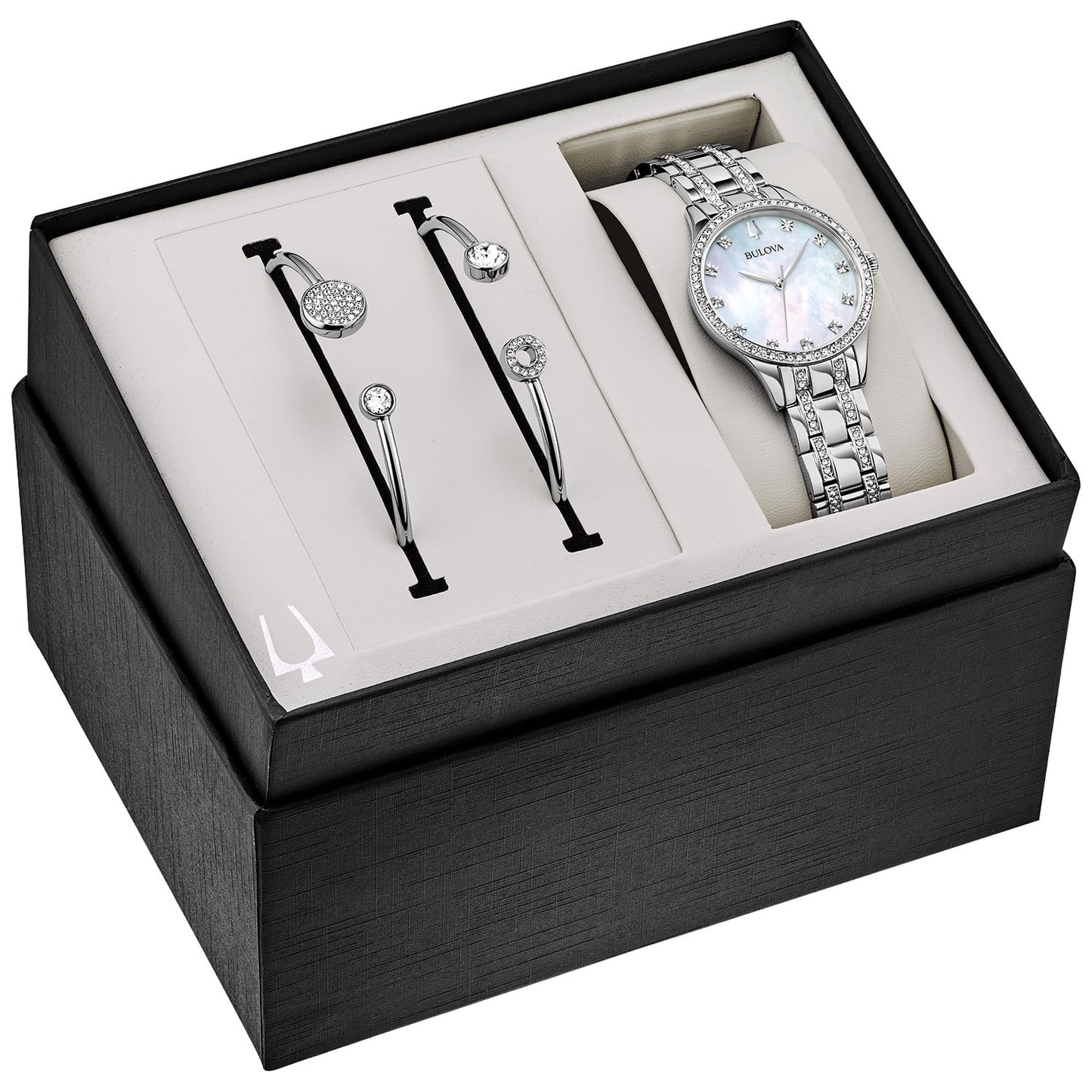 Bulova Women's Crystal Watch & Bracelet Set