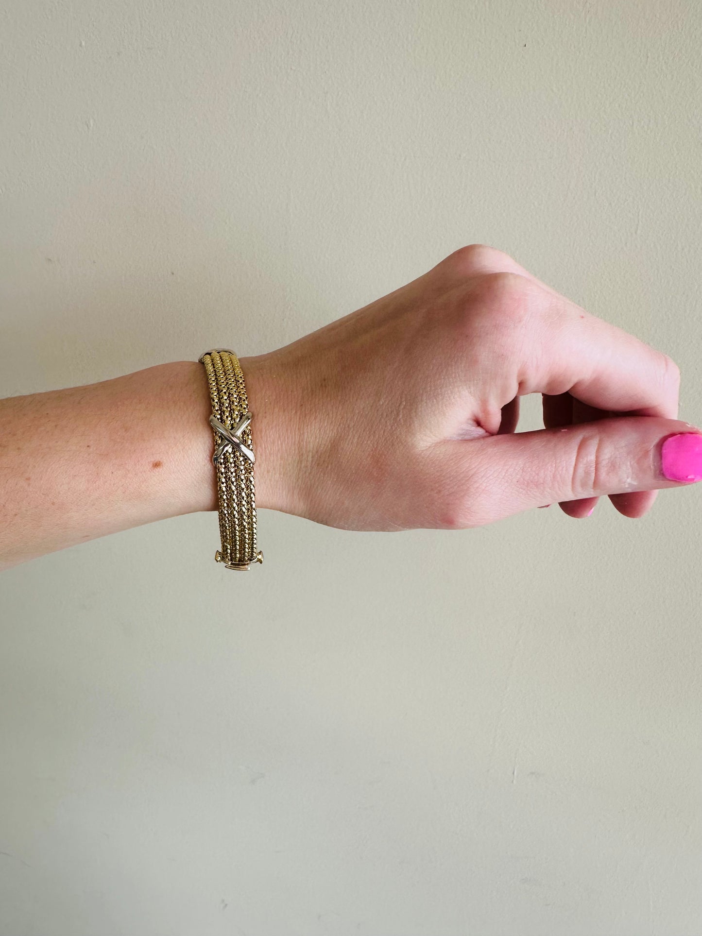 18kt yellow solid gold bracelet vintage