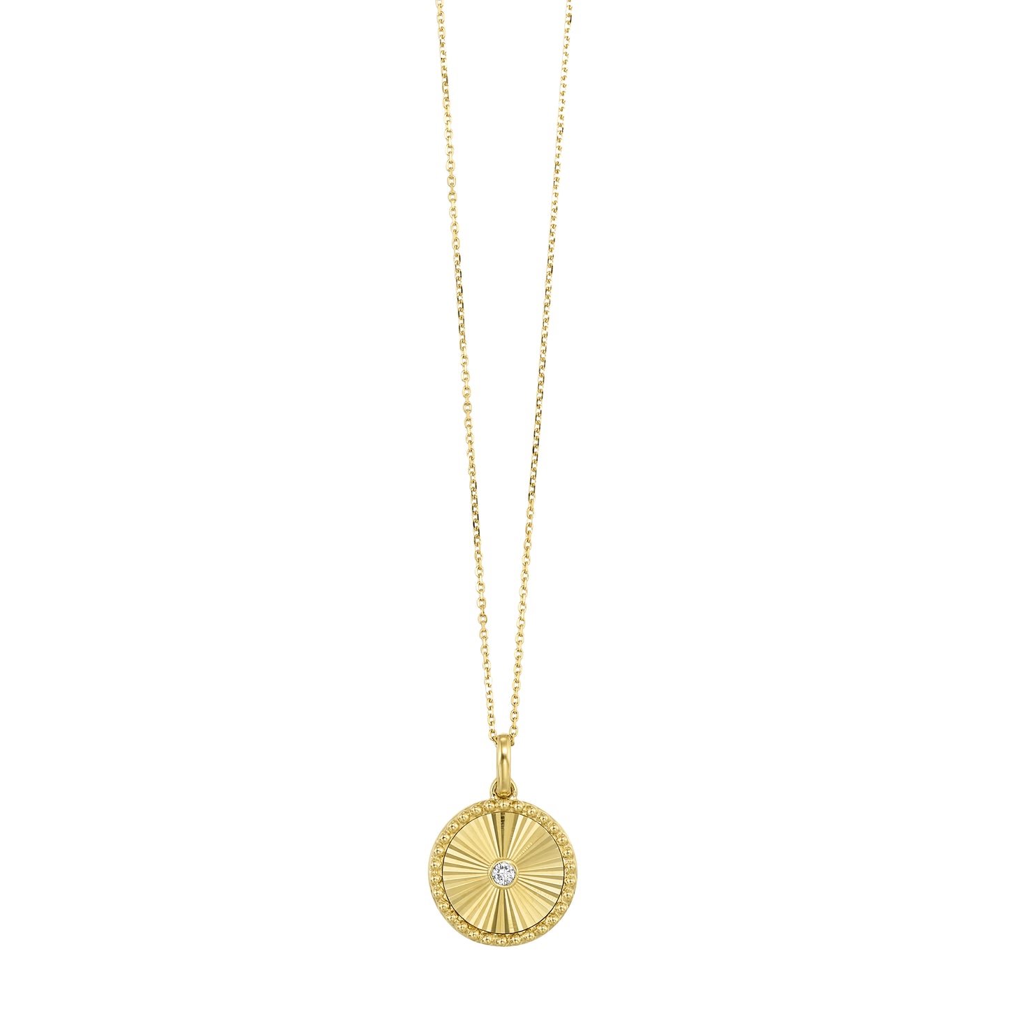 14Kt Yellow Gold Circle Diamond 1/20Ctw Pendant