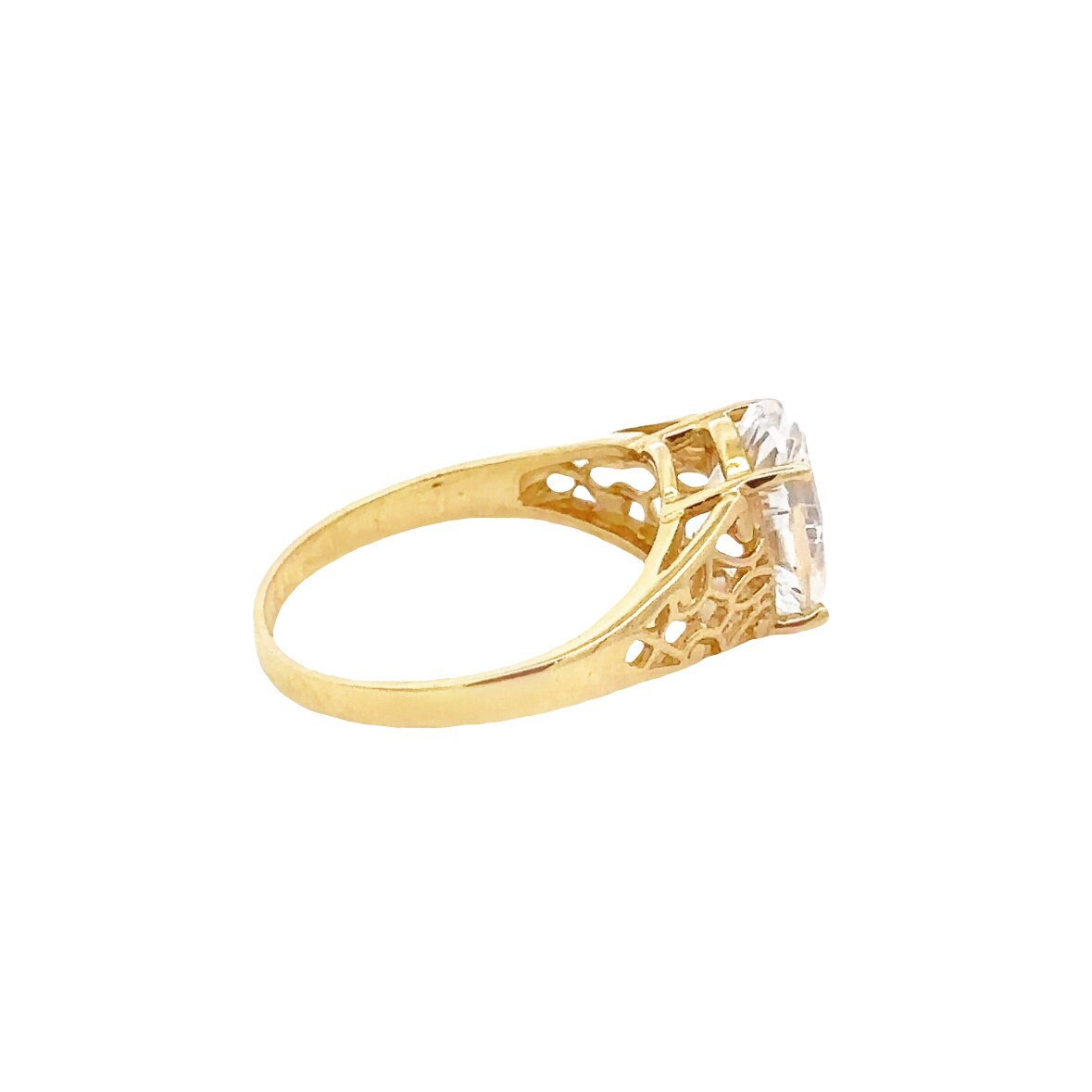 10kt yellow gold oval topaz vintage ring