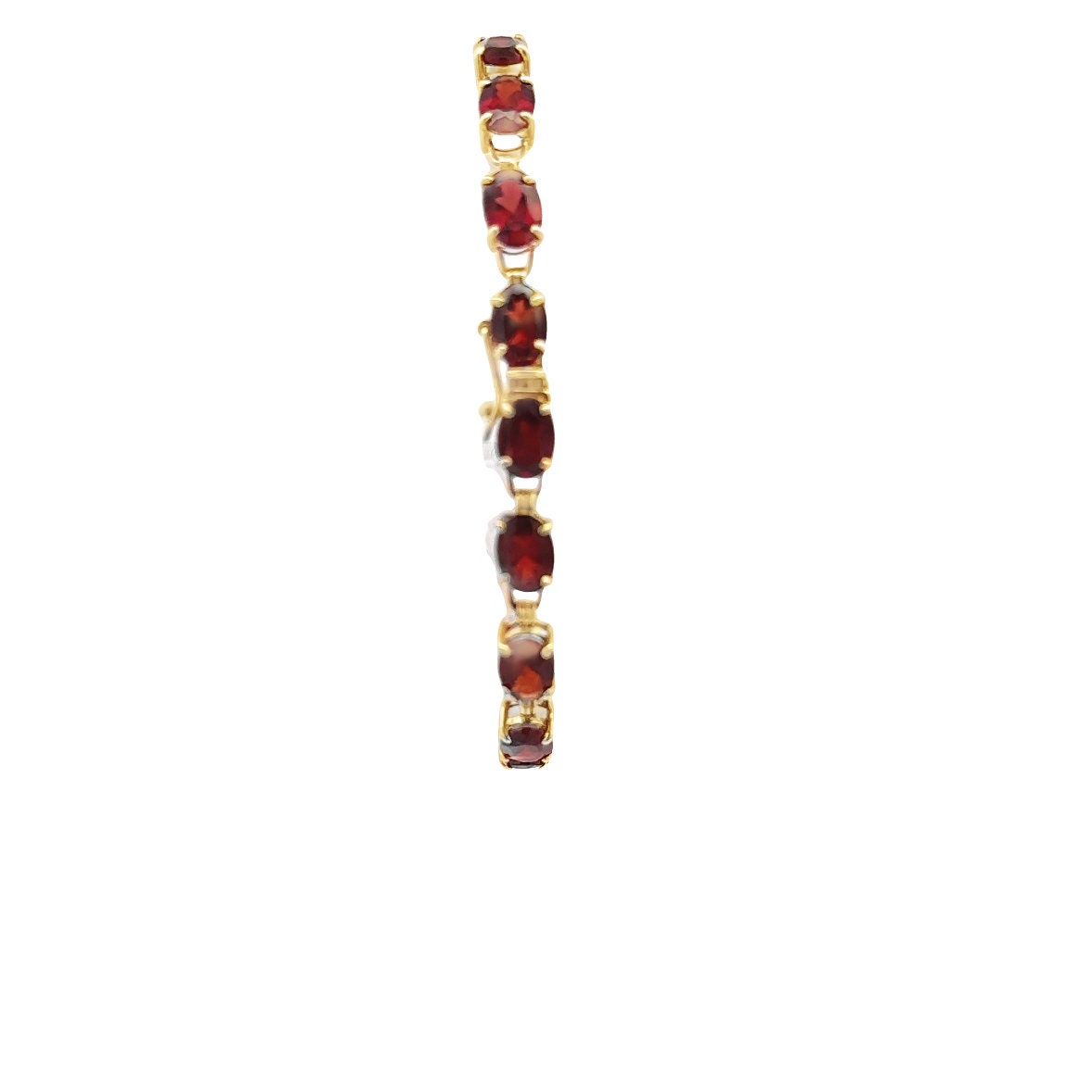 10kt yellow gold garnet bracelet