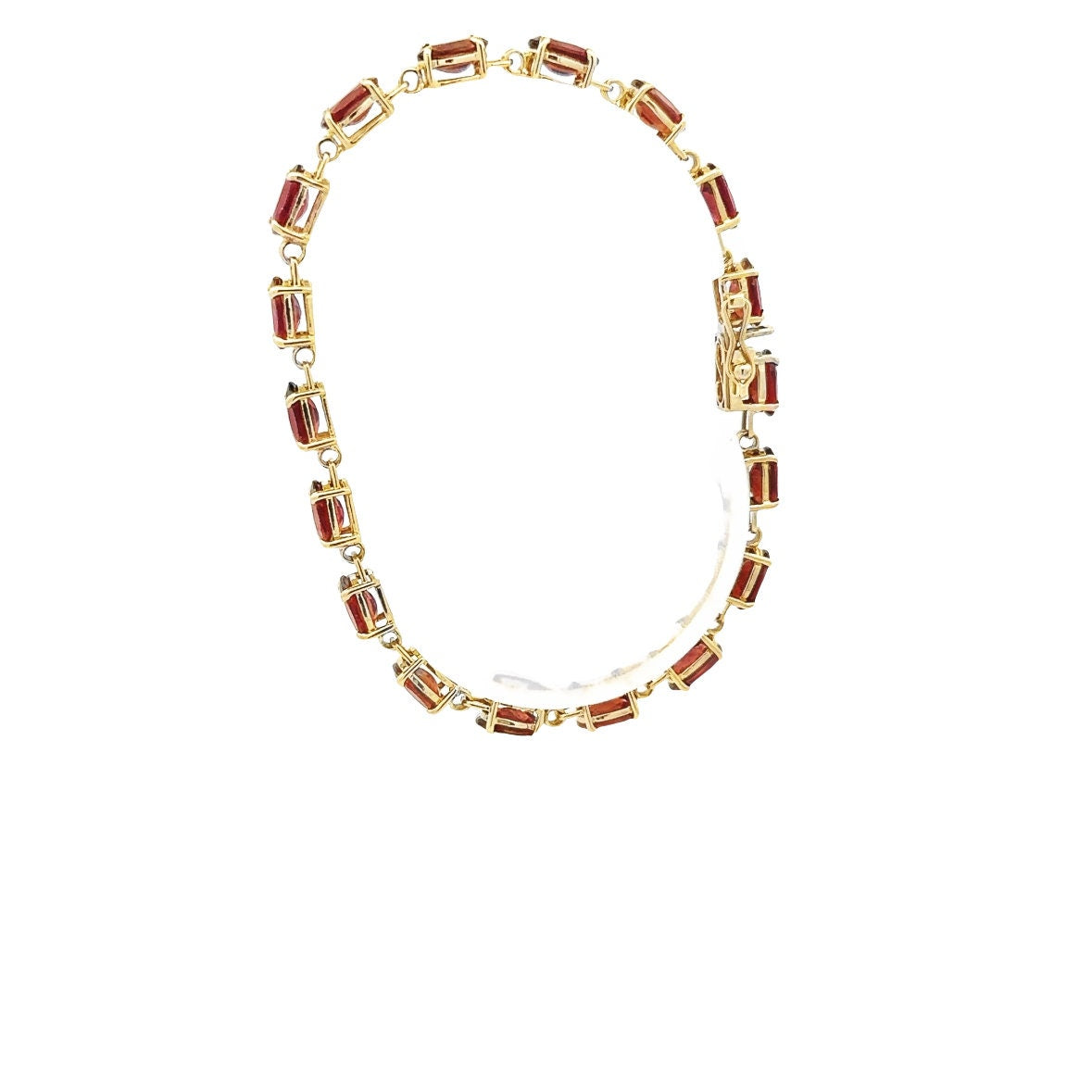 10kt yellow gold garnet bracelet