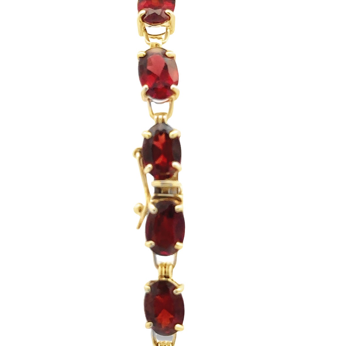 10kt yellow gold garnet bracelet
