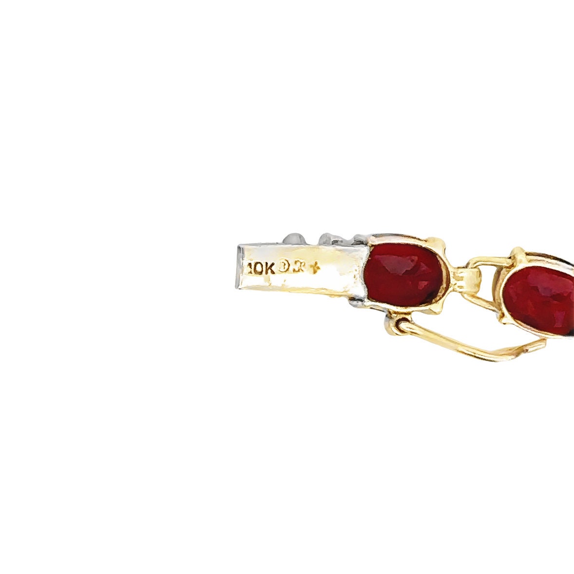 10kt yellow gold garnet bracelet