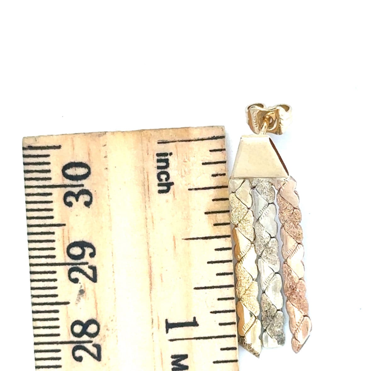 14kt tri color earrings vintage