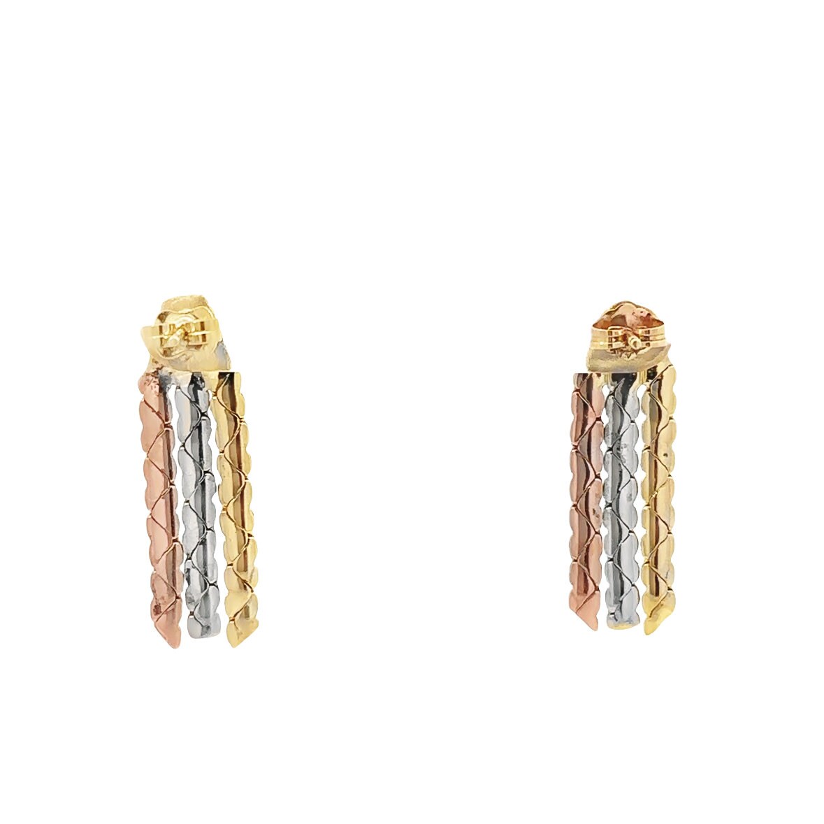 14kt tri color earrings vintage