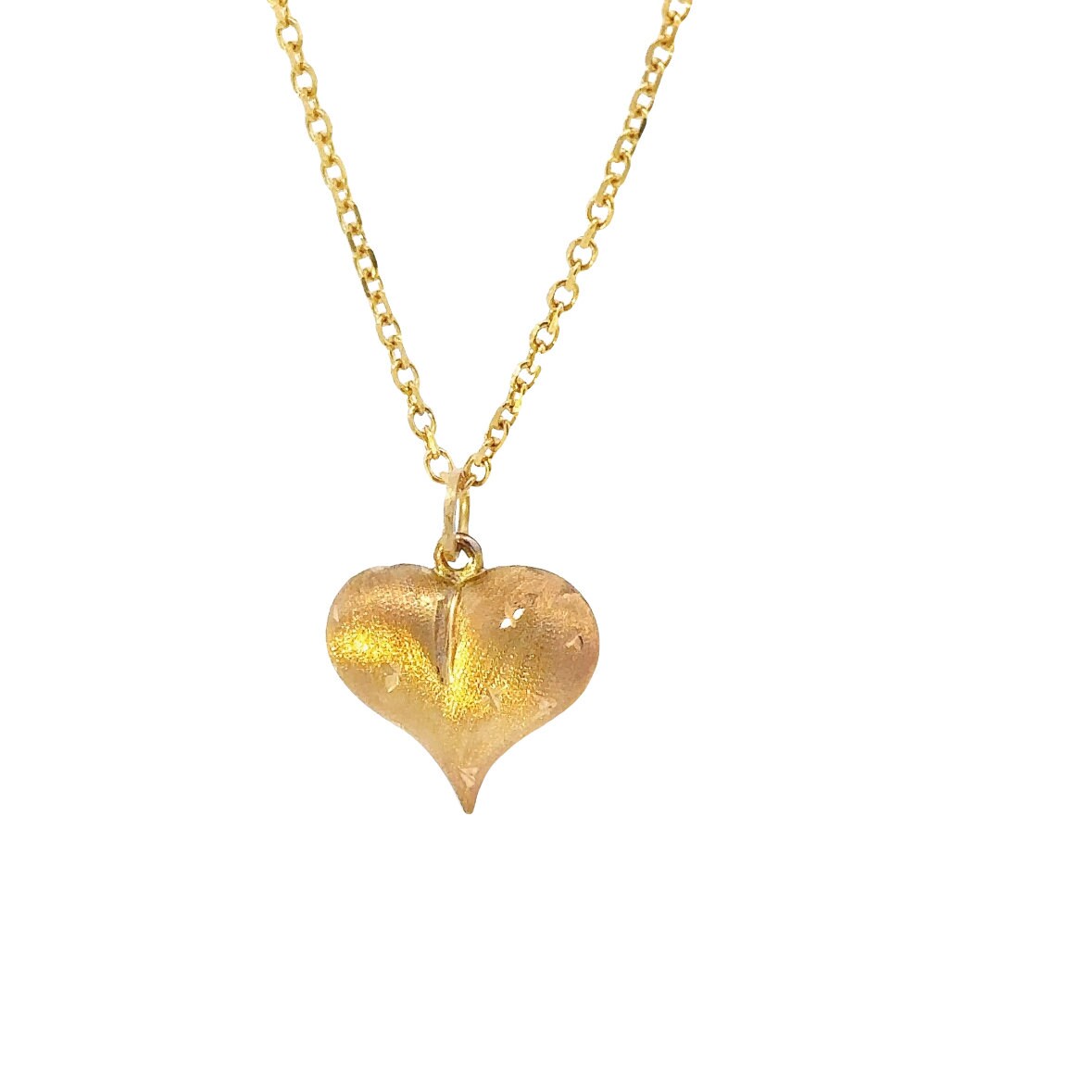 14kt yellow gold puffed heart