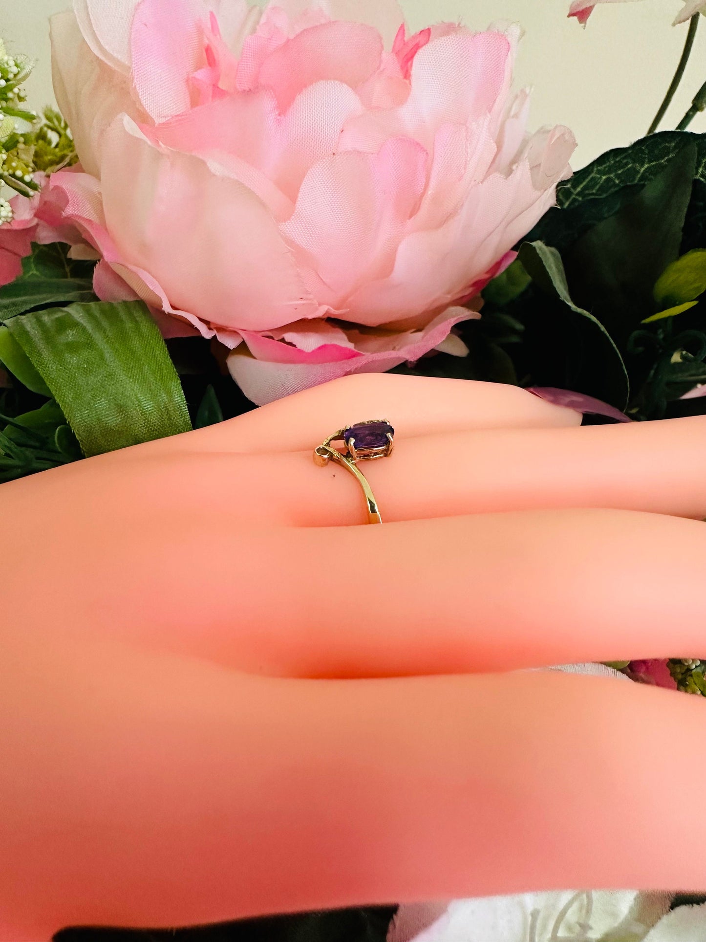 10KT Synthetic Purple Birthstone Ring