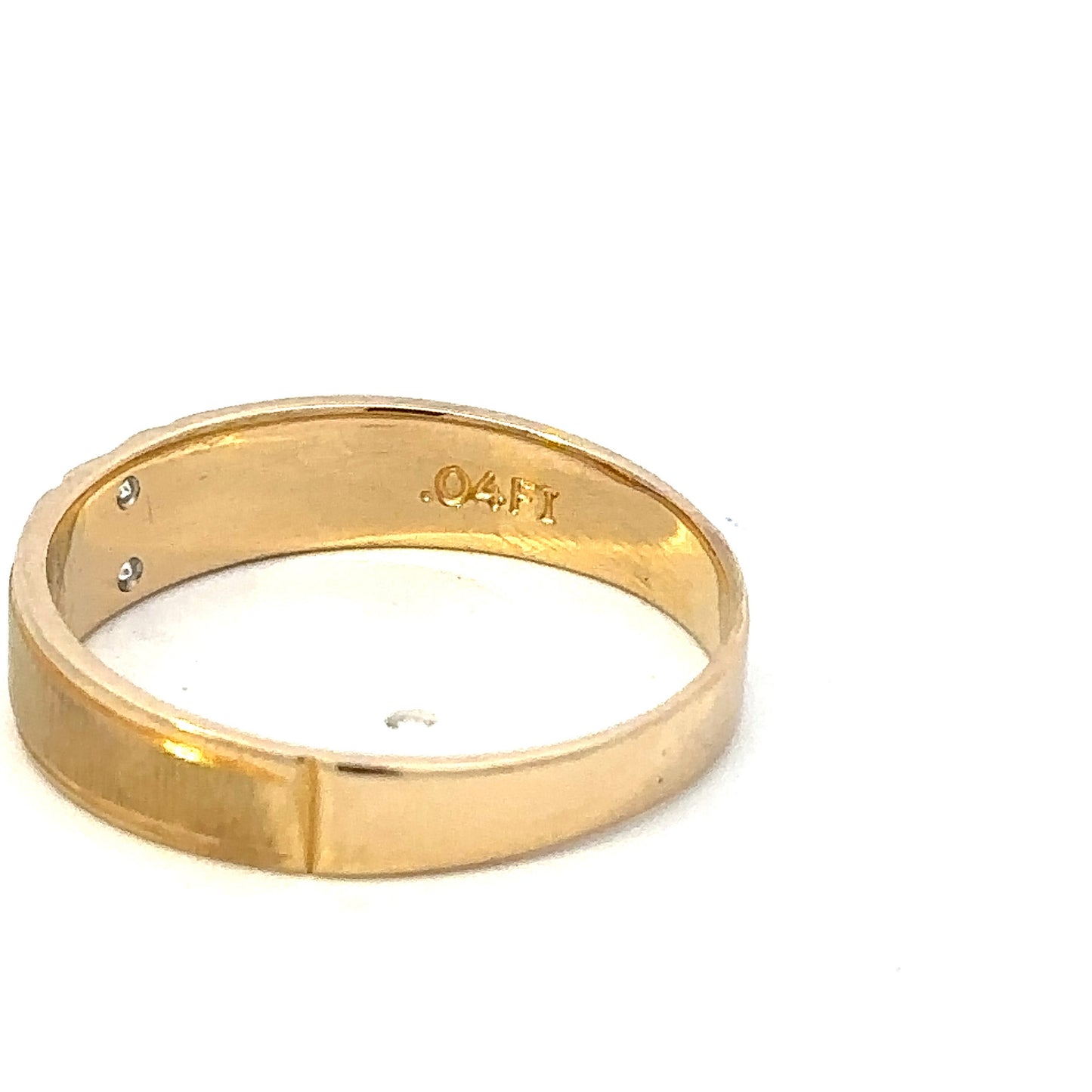Vintage Men's 14kt Yellow Gold Diamond Wedding Band