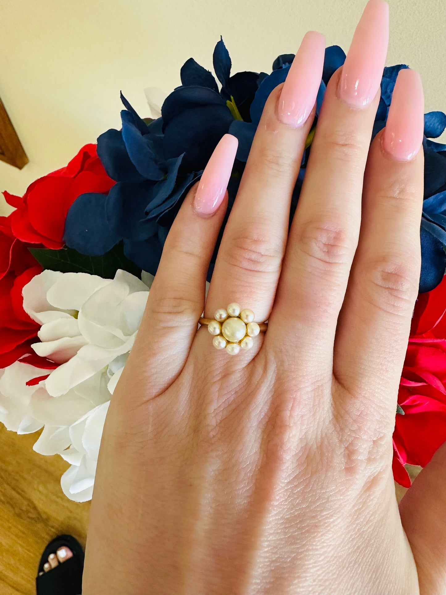 14kt yellow gold pearl vintage ring