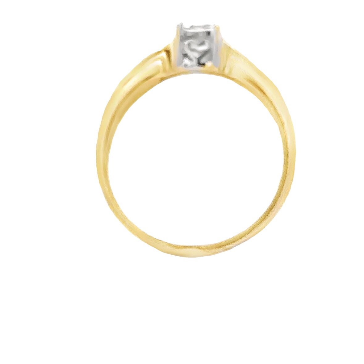 10kt yellow solid gold diamond vintage engagement ring