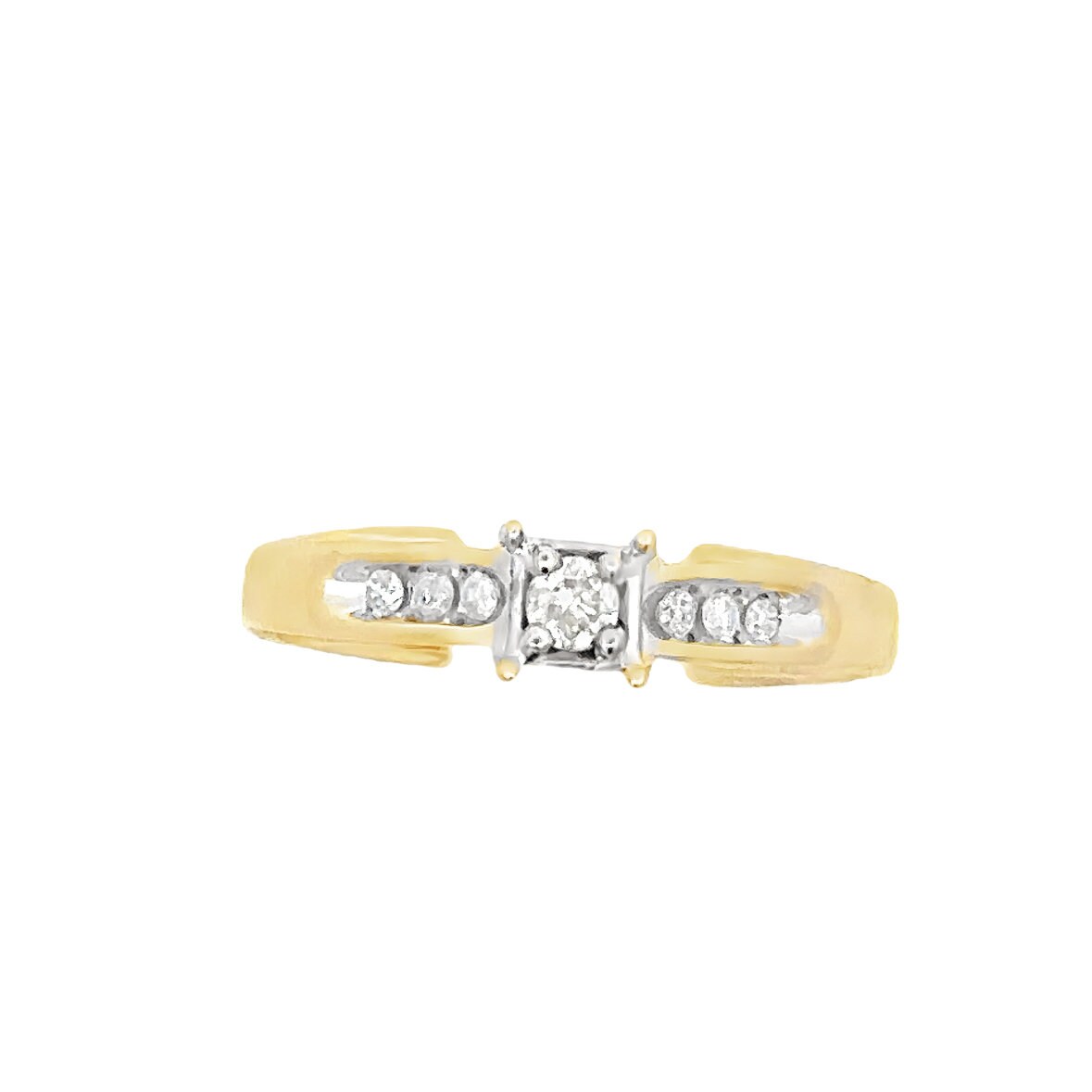 10kt yellow solid gold diamond vintage engagement ring