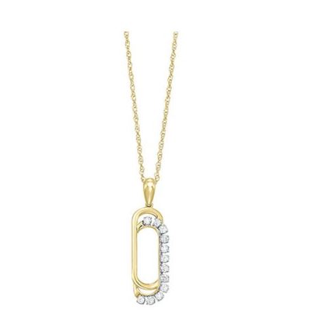 Diamond Paper Clip Pendant