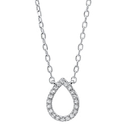 White Gold Tear Drop Diamond Pendant