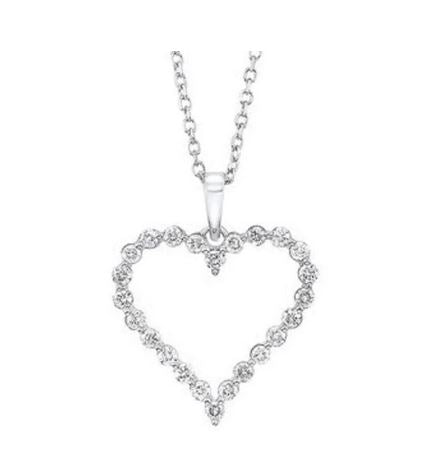 White Gold Diamond Heart Necklace