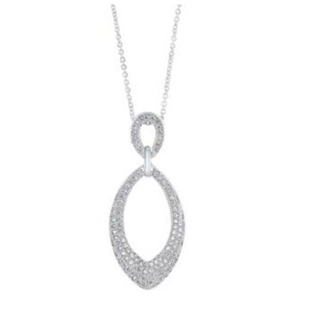 Silver Double Teardrop CZ Pendant