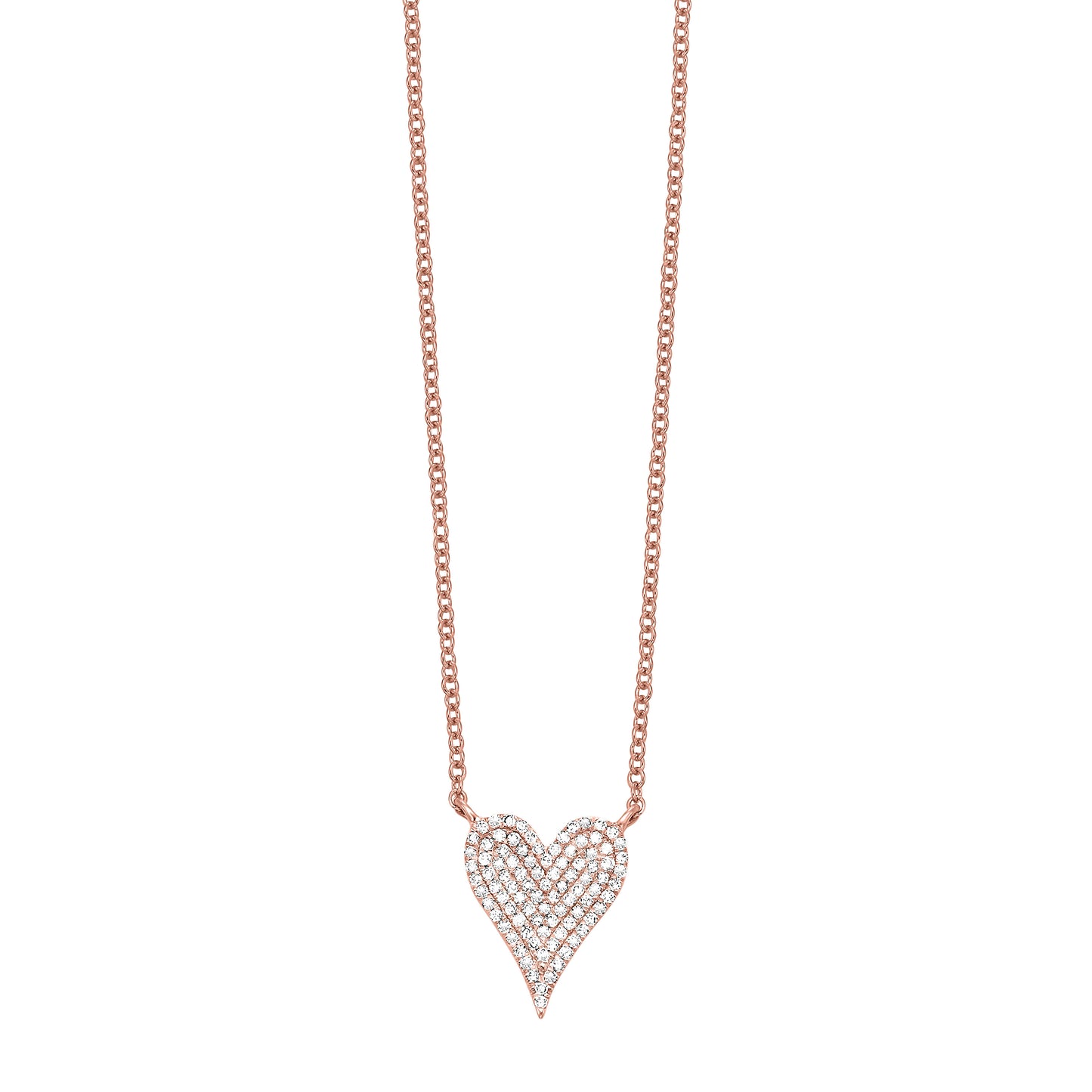 10Kt Rose Gold Diamond  Heart (1/5Ctw) Pendant