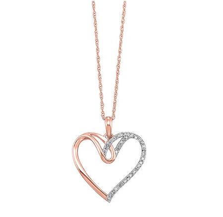 Rose Gold Diamond Heart Pendant