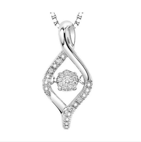 Rhythm of Love Heart Pendant - Diamond Cluster Heart Pendant