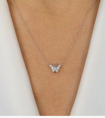 Diamond Butterfly Pendant