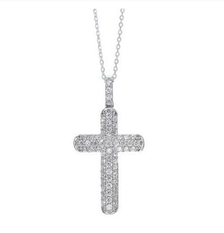 Silver CZ Cross Pendant