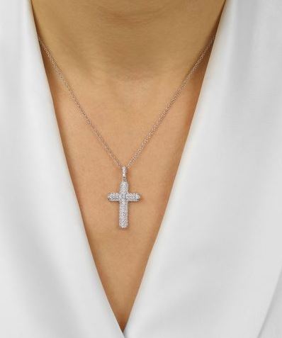 Silver CZ Cross Pendant