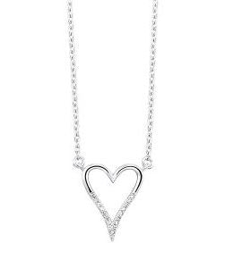 Sterling Silver Diamond Heart Pendant