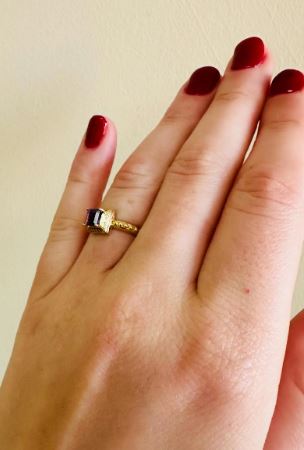10kt solid yellow gold amethyst vintage ring
