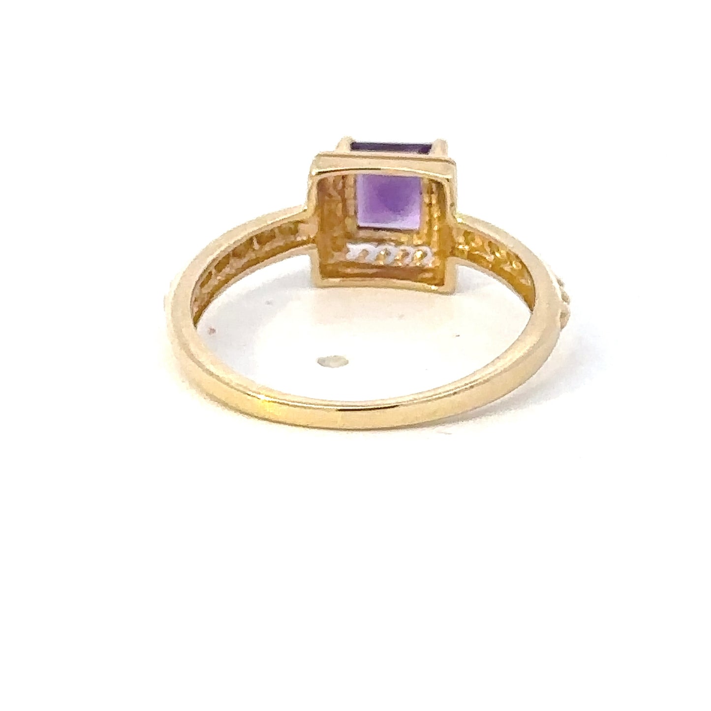 10kt solid yellow gold amethyst vintage ring