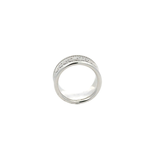 14kt white solid gold wedding band