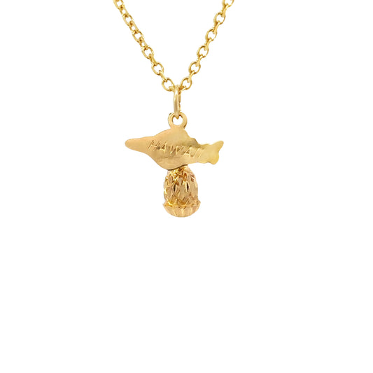 Hawaiian pineapple charm 14kt solid gold vintage