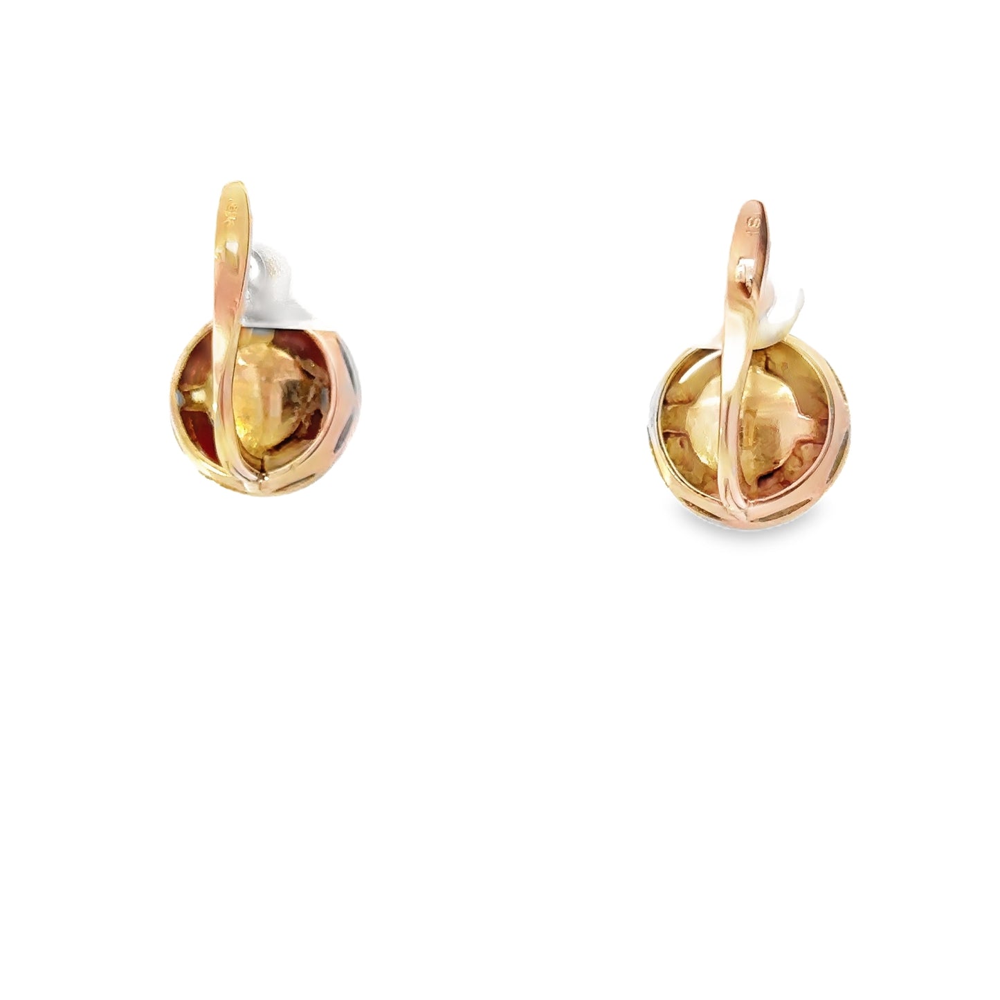18kt yellow gold antique coral earrings