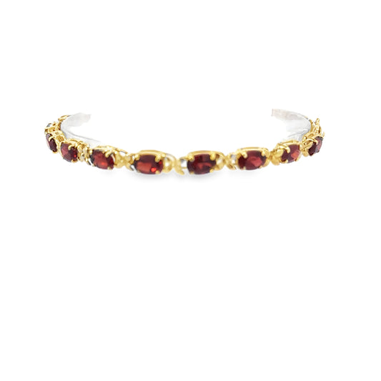 Yellow Gold Garnet Bracelet